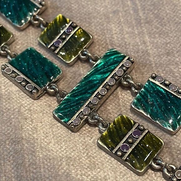 French Designer IKITA Geometric Panel Bracelet - Picture 4 of 7